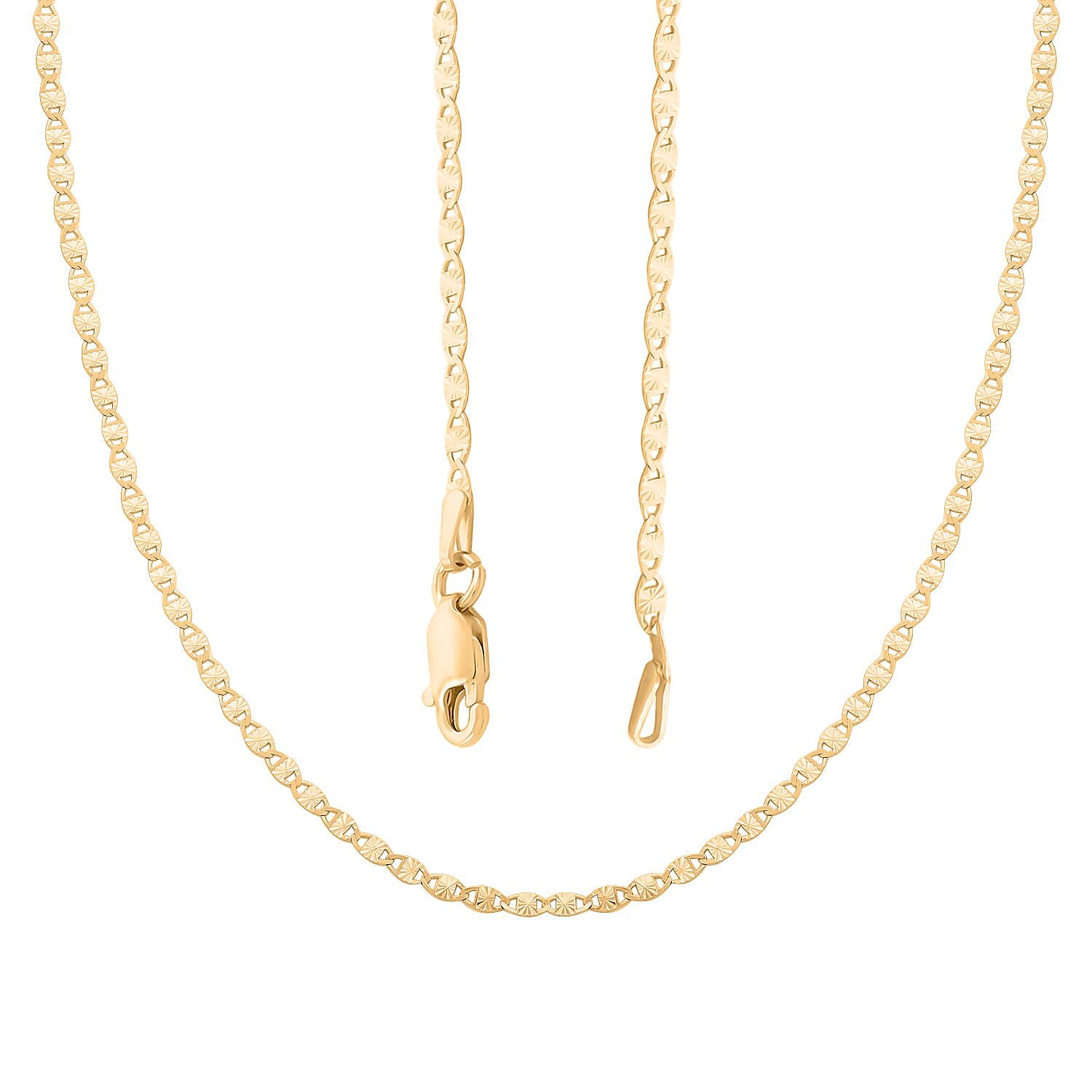 Chain Necklace in 14K Yellow Gold Over Sterling Silver 20 Inches 3 Grams