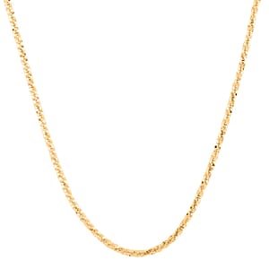 Necklace in 14K Yellow Gold Over Sterling Silver 20 Inches 3.30 Grams