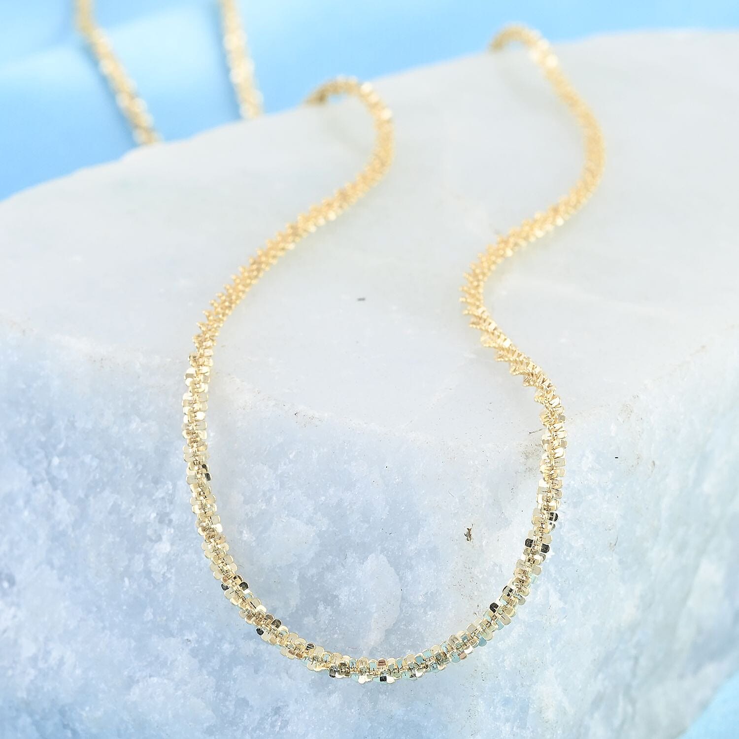 Necklace in 14K Yellow Gold Over Sterling Silver 20 Inches 3.30 Grams