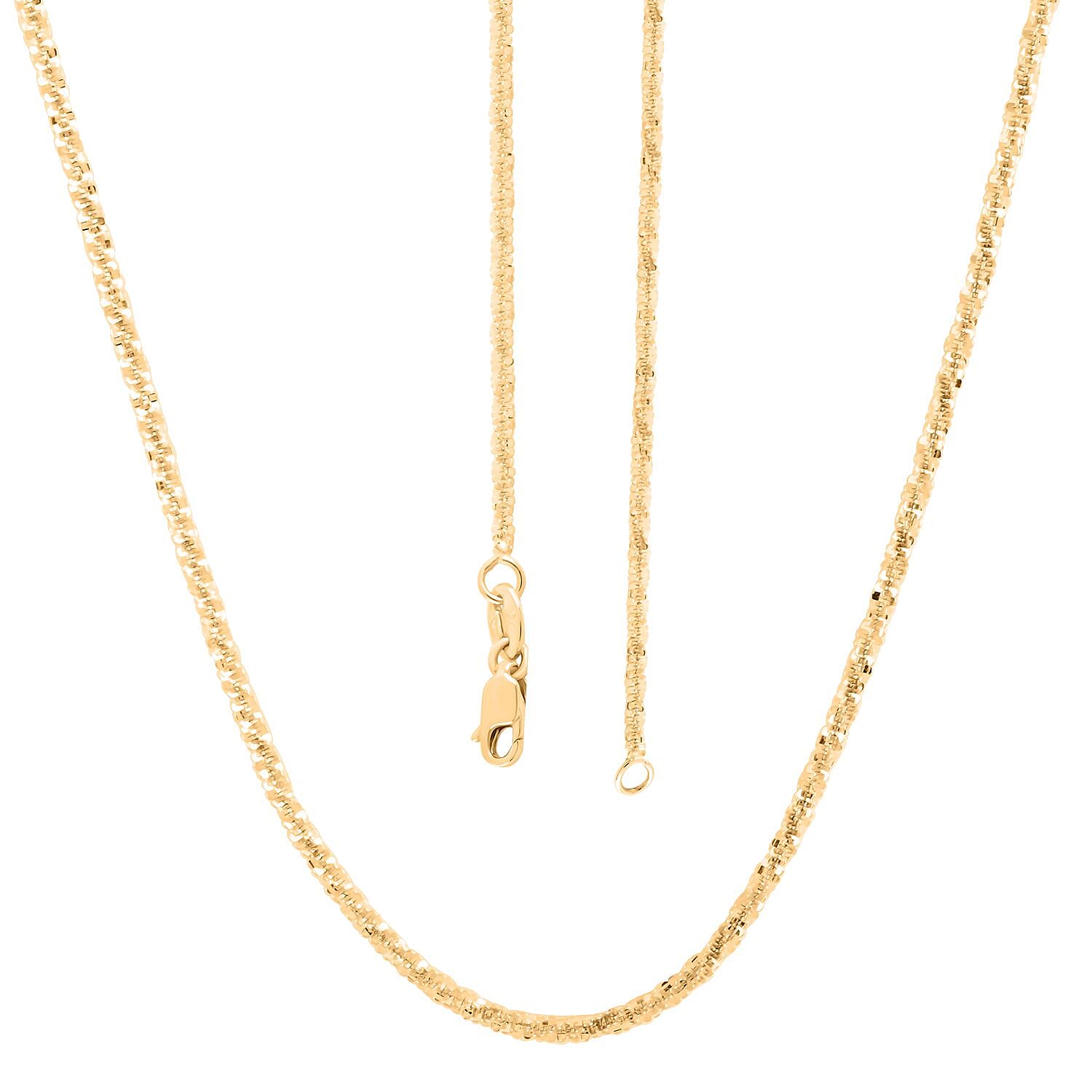 Necklace in 14K Yellow Gold Over Sterling Silver 20 Inches 3.30 Grams