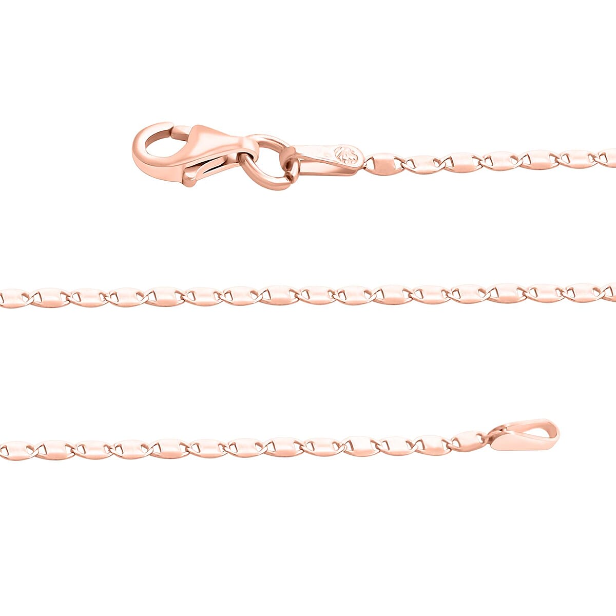 Chain Necklace in 14K Rose Gold Over Sterling Silver 24 Inches 2.60 Grams image number 2