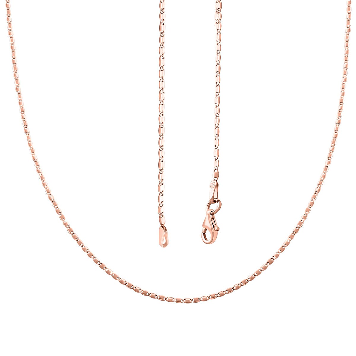 Chain Necklace in 14K Rose Gold Over Sterling Silver 24 Inches 2.60 Grams image number 3