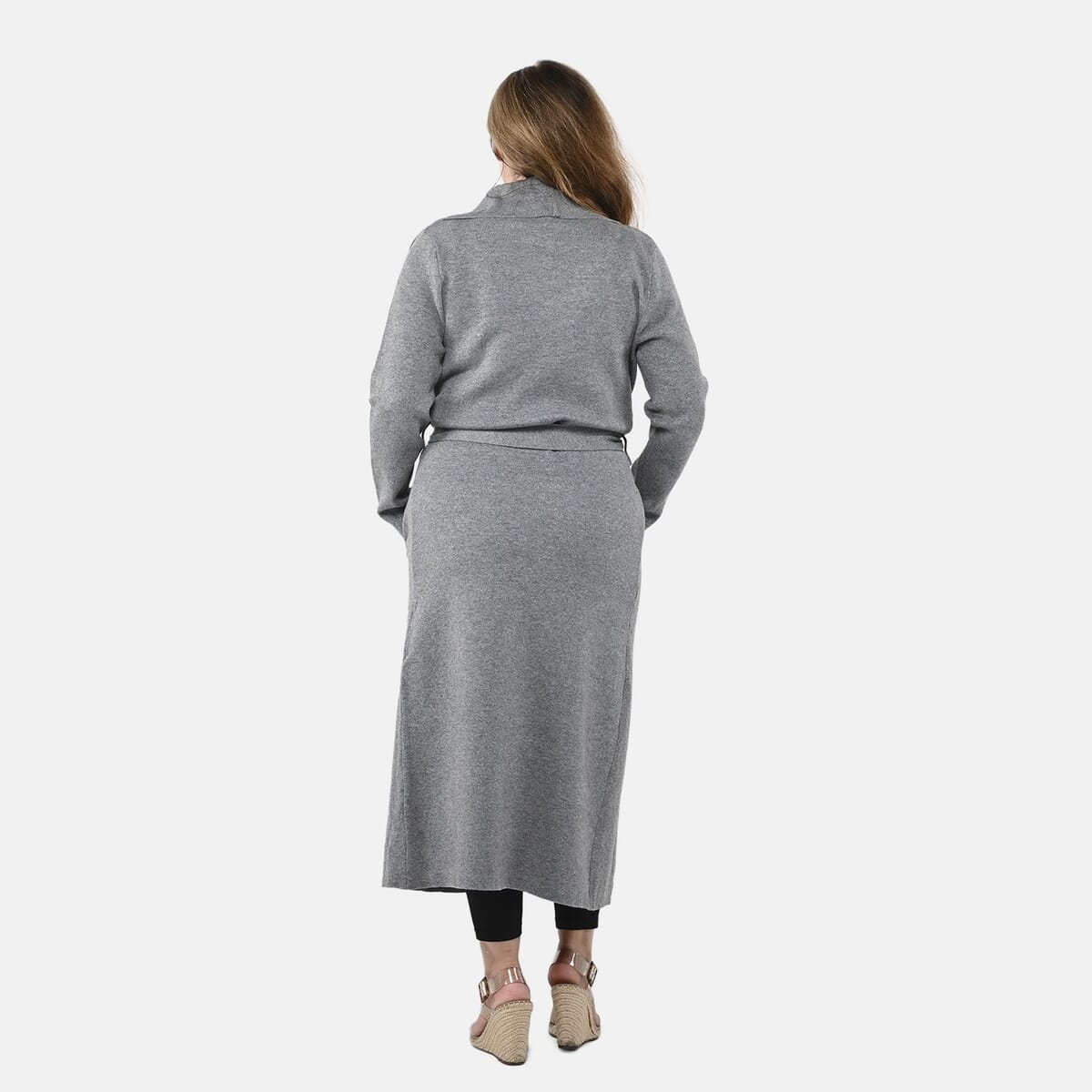 Badgley Mischka Trench Overcoat with Fabric Belt - Gray XL image number 1