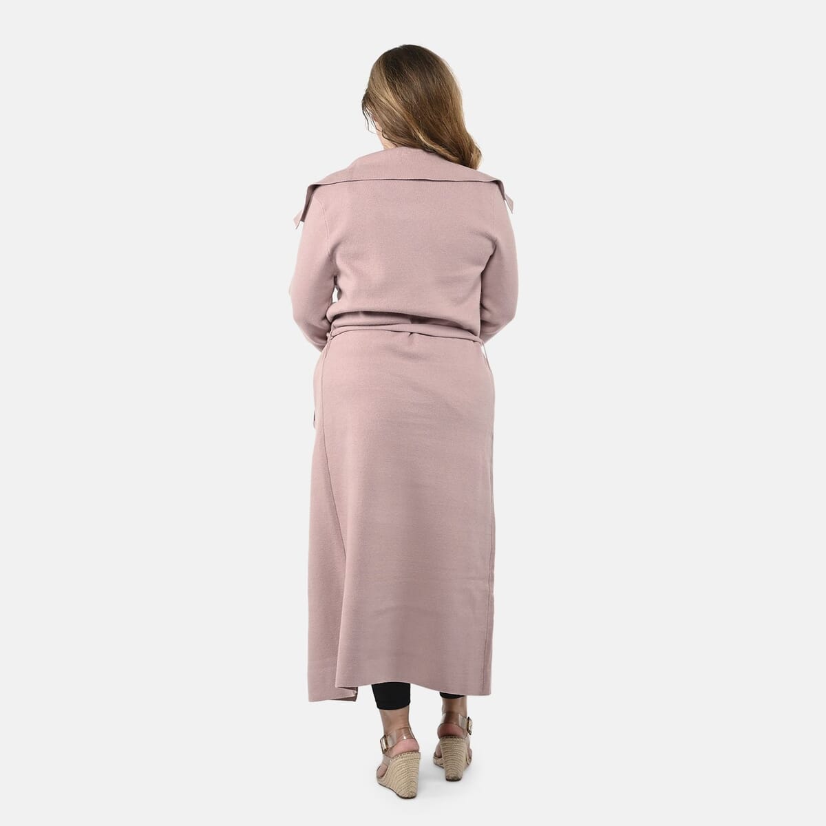 Badgley Mischka Trench Overcoat with Fabric Belt - Blush Pink XL image number 1