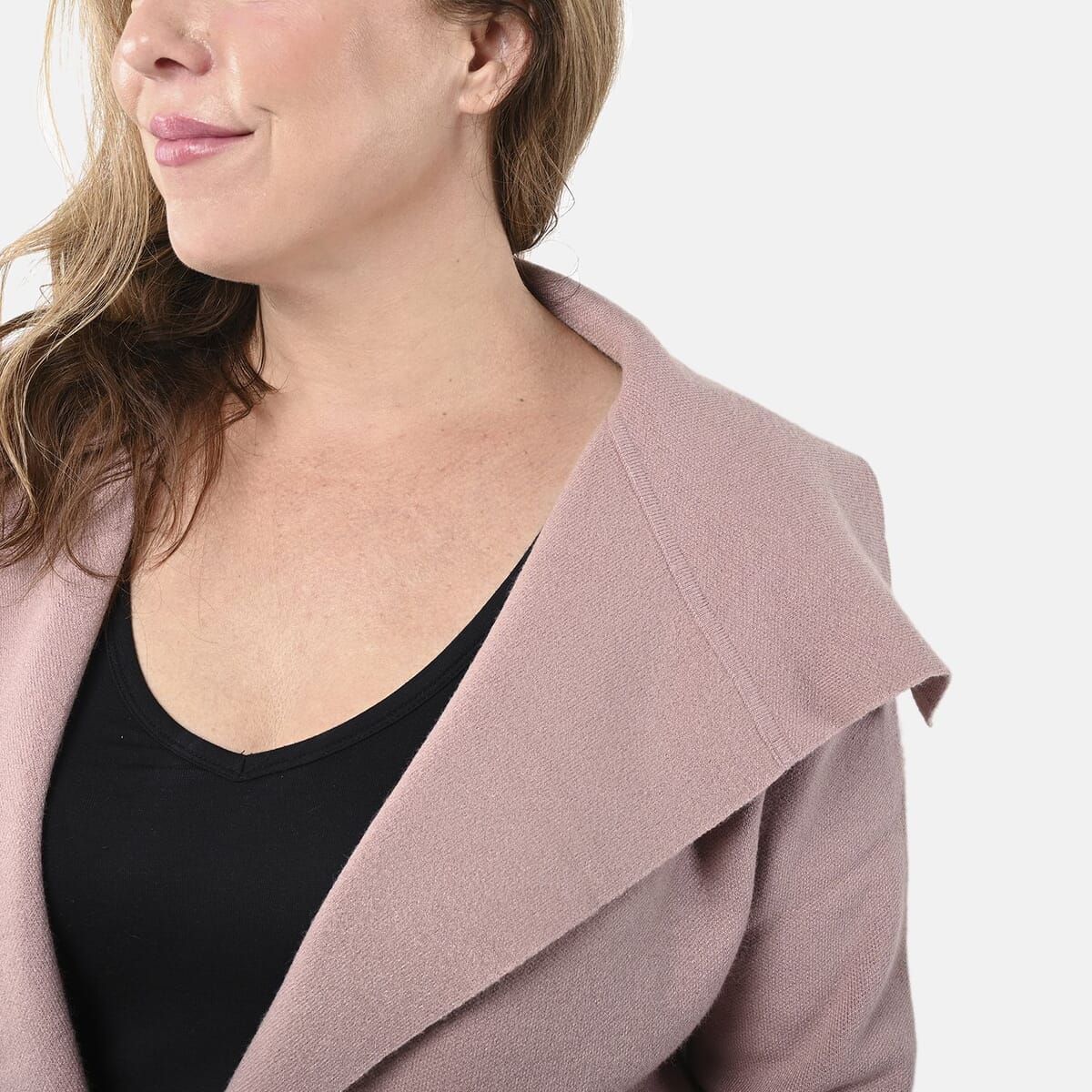 Badgley Mischka Trench Overcoat with Fabric Belt - Blush Pink XL image number 4