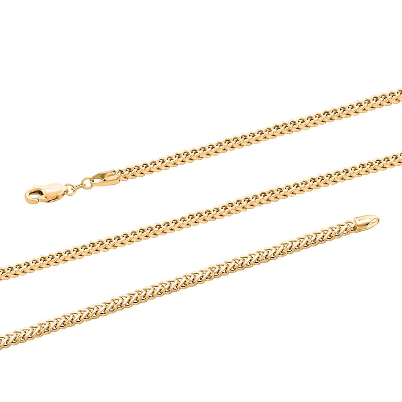 3mm Franco Chain Necklace in 10K Yellow Gold 26 Inches 11.50 Grams