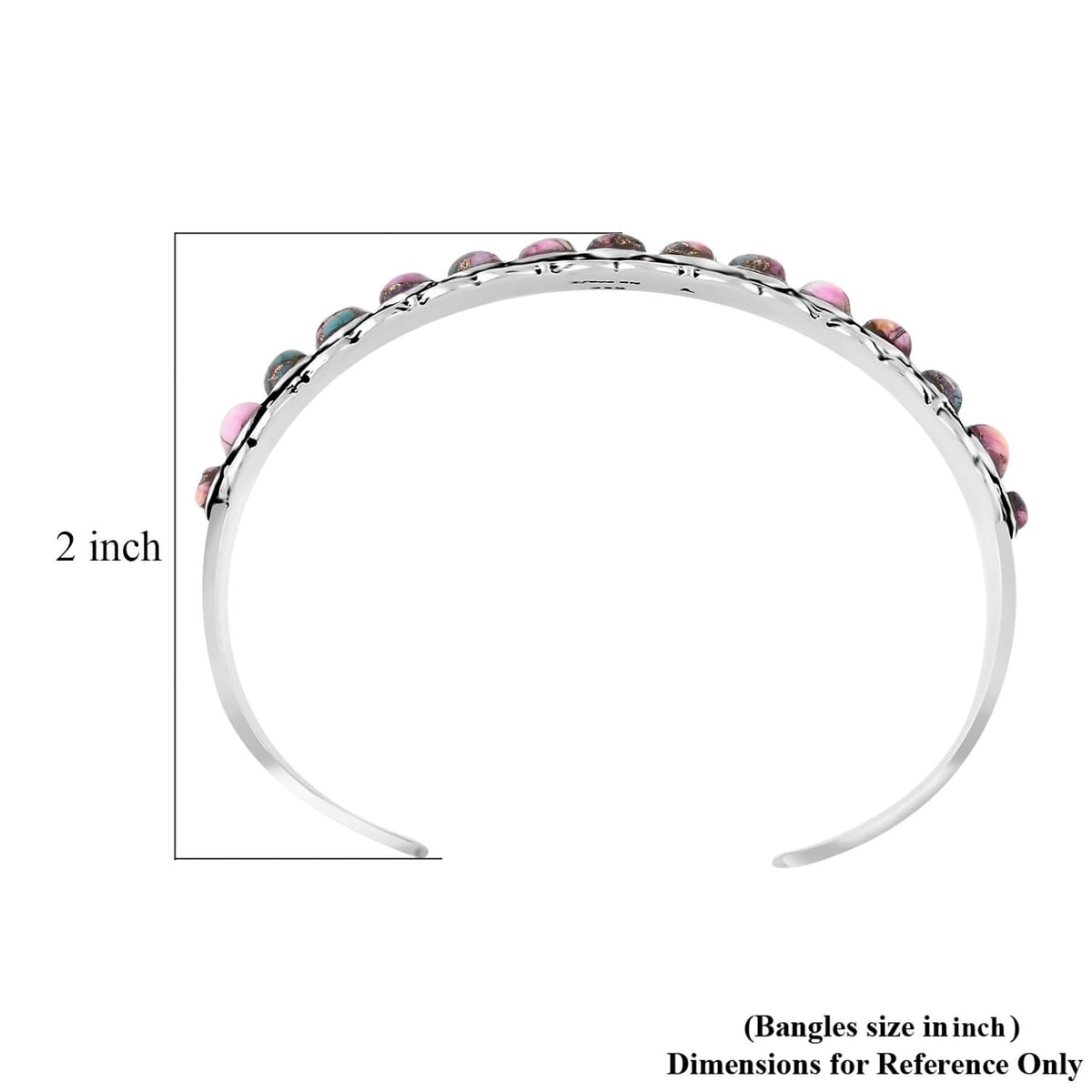 Santa Fe Style Rainbow Turquoise 10.75 ctw Cuff Bracelet in Sterling Silver (7.0 In) image number 2