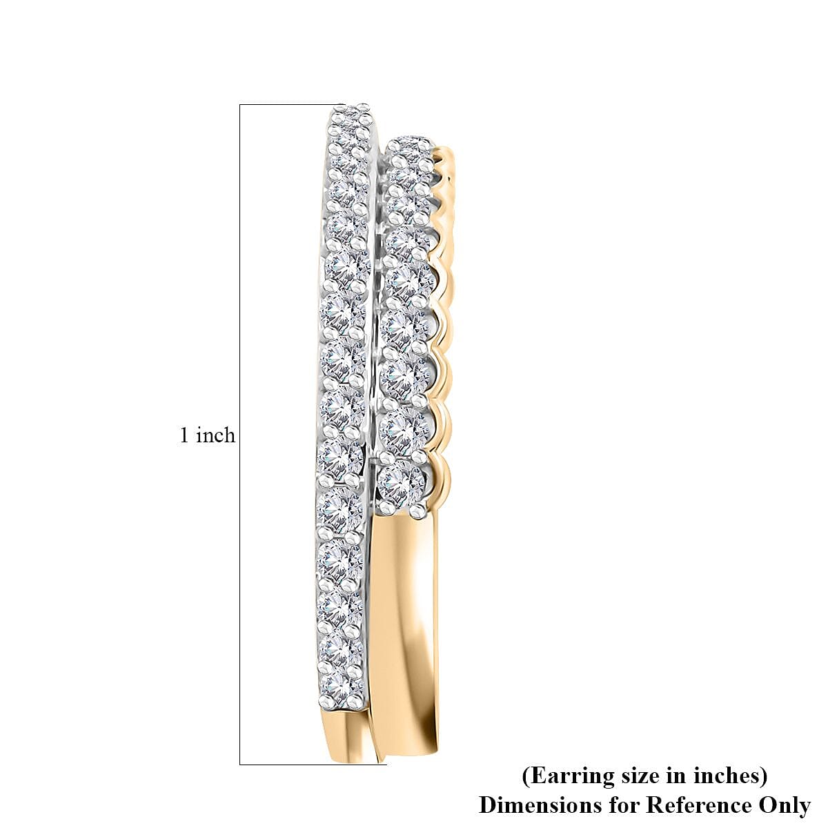 10K Yellow Gold Diamond (I2-I3) Hoop Earrings (4.79 g) 1.50 ctw