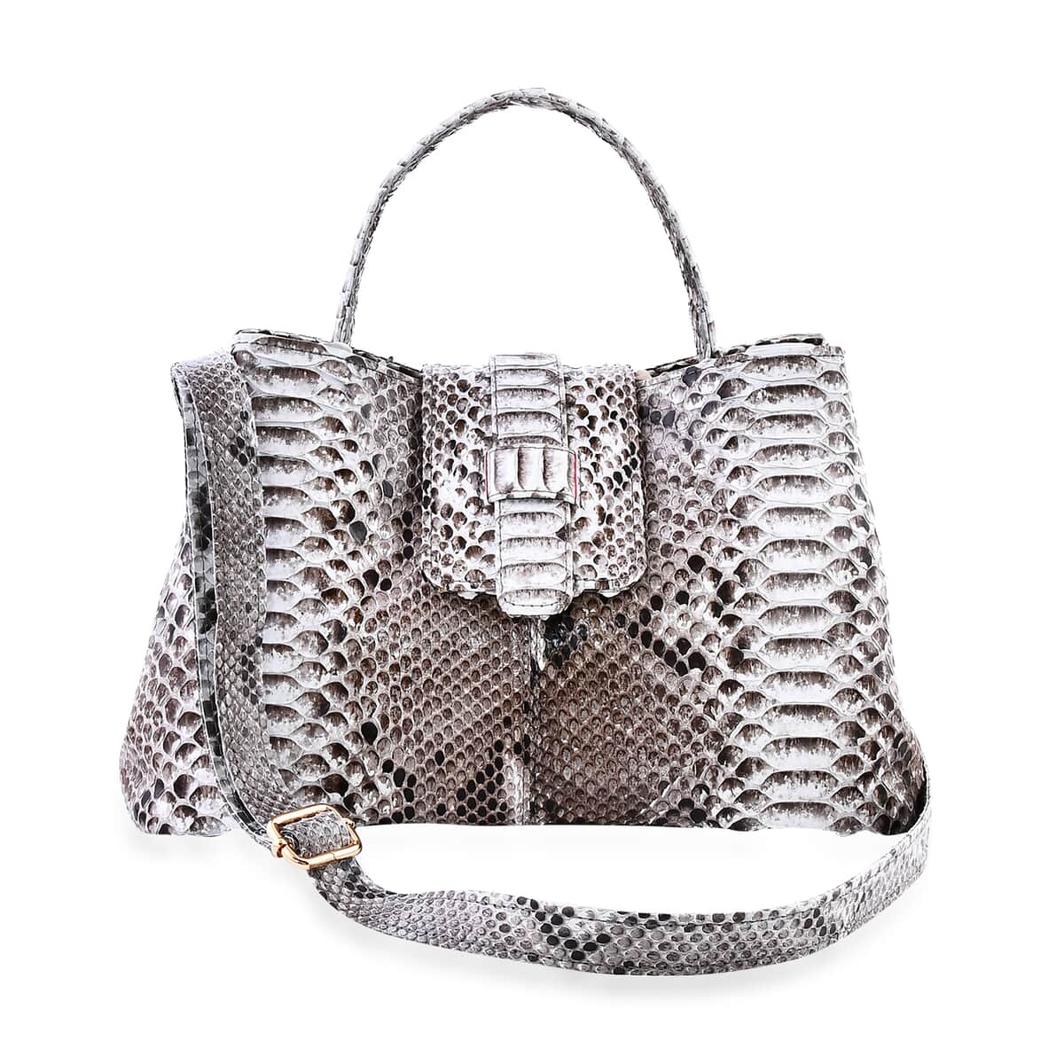 Doorbuster The Grand Pelle Natural Color 100% Genuine Python Leather Tote Bag image number 0