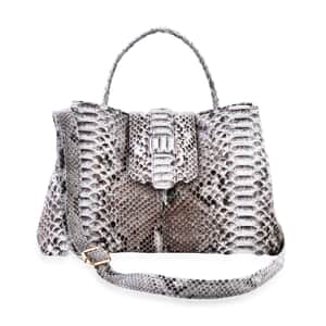 The Grand Pelle Natural Color 100% Genuine Python Leather Tote Bag