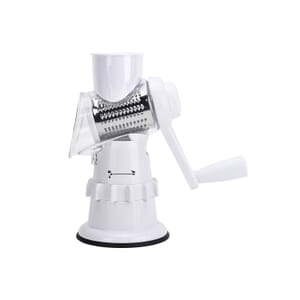 3-in-1 Safe and Convenient Vegetable Chopper with 3 Drum Blades - White