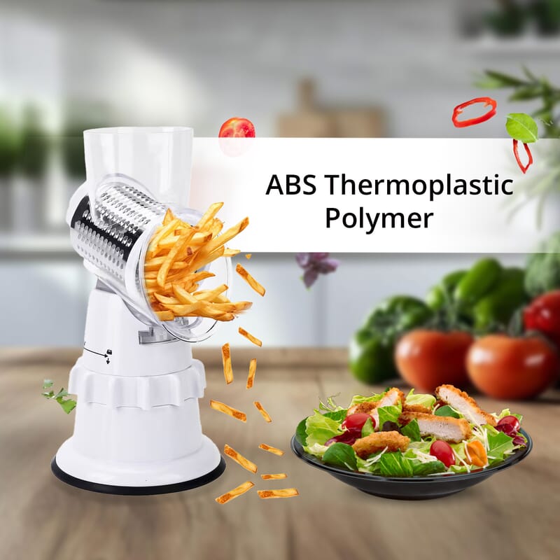 3-in-1 Safe and Convenient Vegetable Chopper with 3 Drum Blades - White