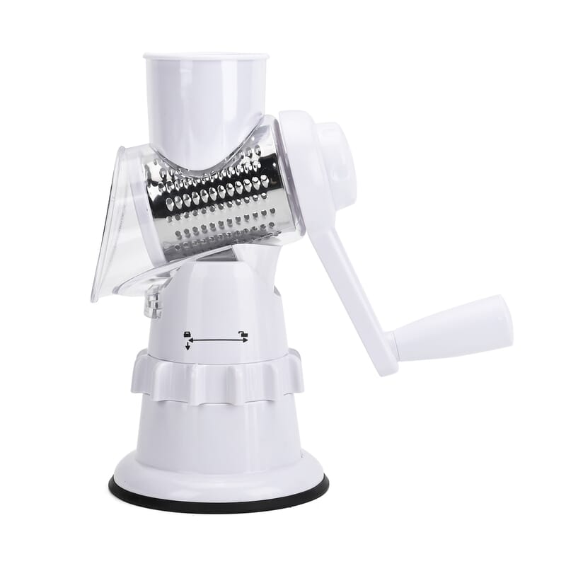 3-in-1 Safe and Convenient Vegetable Chopper with 3 Drum Blades - White