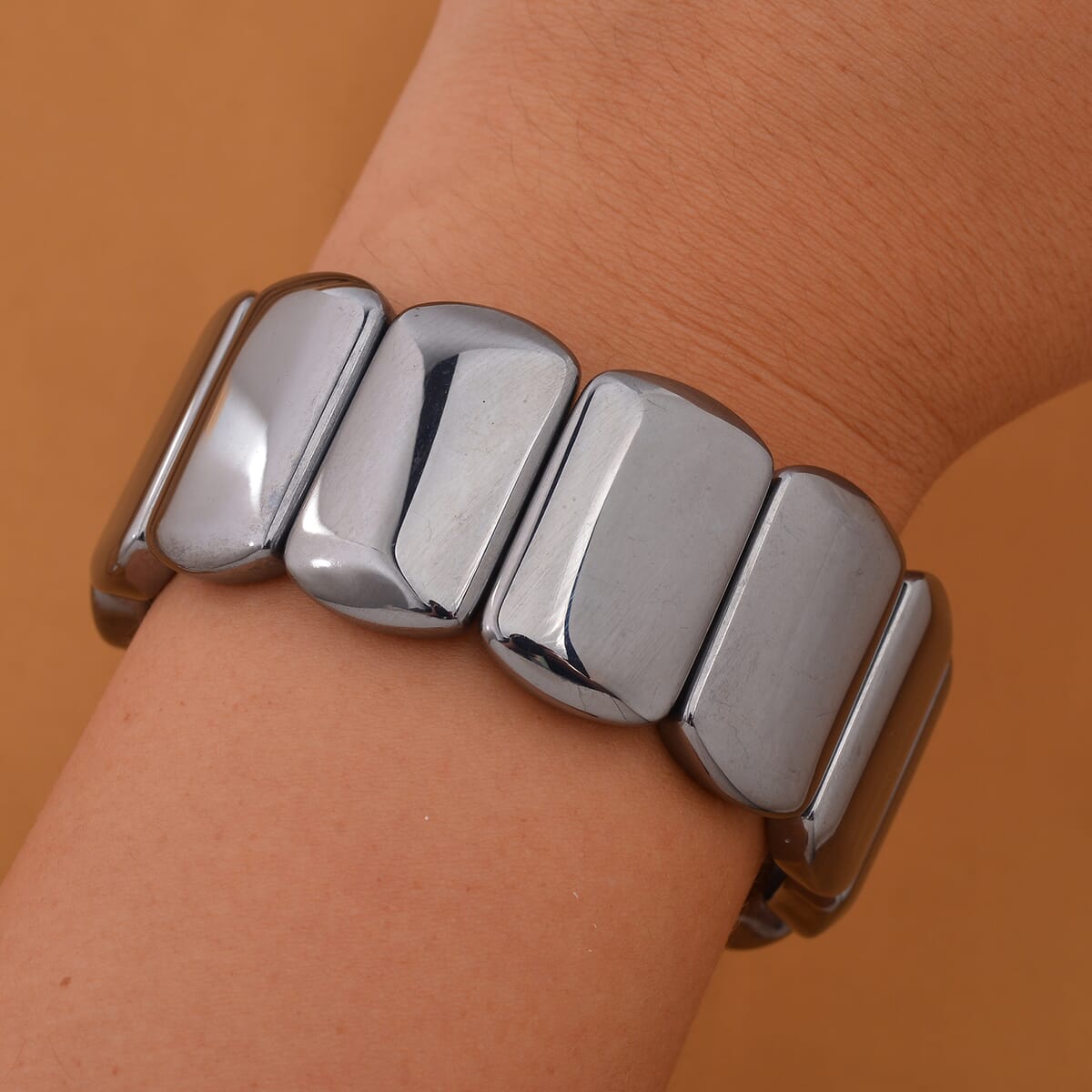 Terahertz 440.00 ctw Cushion Shape Block Stretch Men's Bracelet (7.5-8In) image number 1