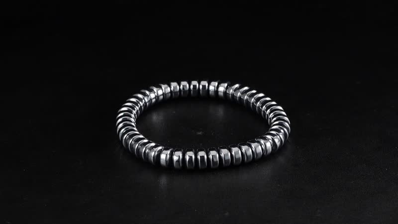 Terahertz 180.00 ctw Roundel Beaded Stretch Men's Bracelet (8-8.5In)