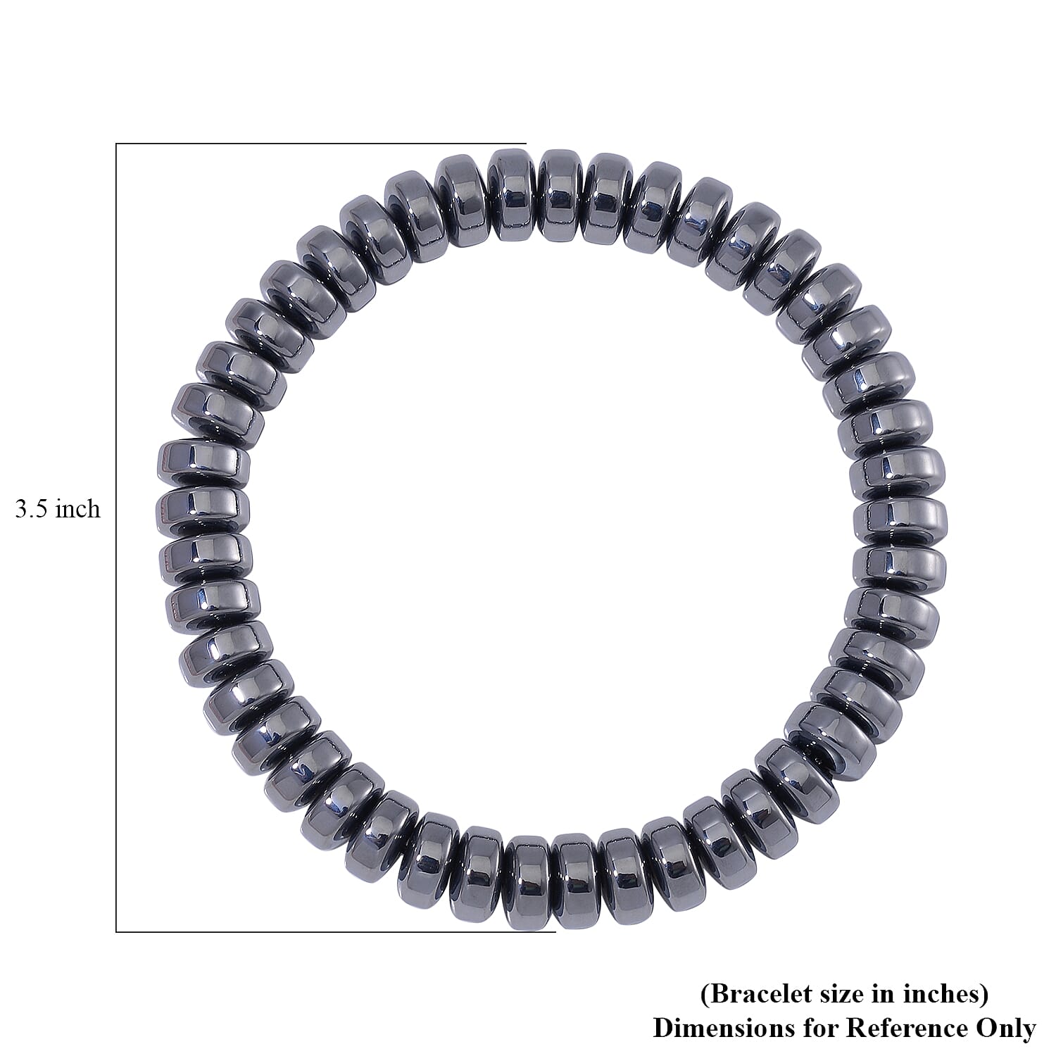 Terahertz 180.00 ctw Roundel Beaded Stretch Men's Bracelet (8-8.5In)