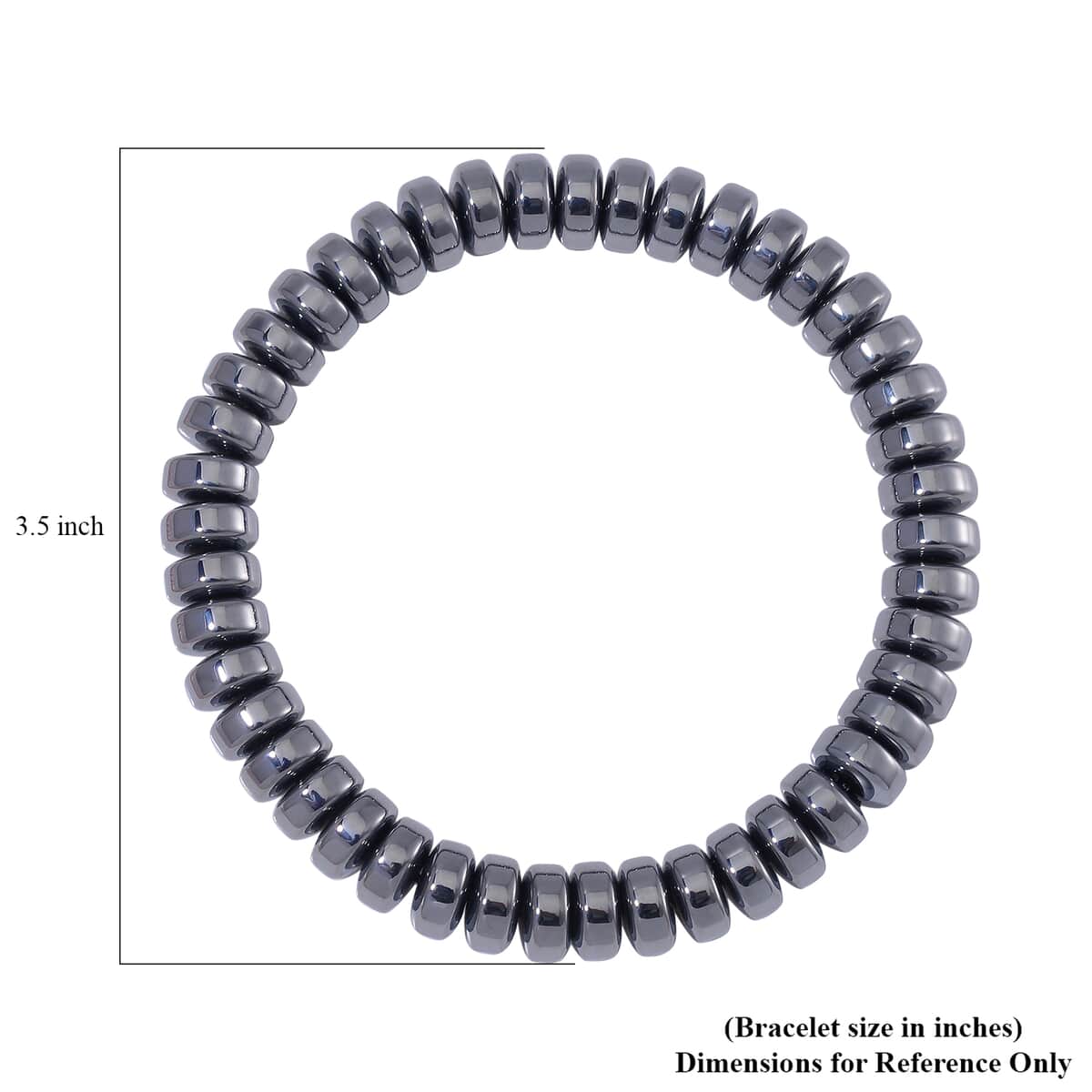 Terahertz 180.00 ctw Roundel Beaded Stretch Men's Bracelet (8-8.5In) image number 3