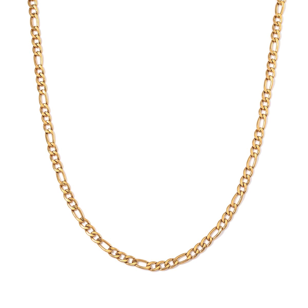 6mm Figaro Chain Necklace in ION Plated YG Stainless Steel 24 Inches image number 0