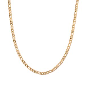 6mm Figaro Chain Necklace in ION Plated YG Stainless Steel 24 Inches