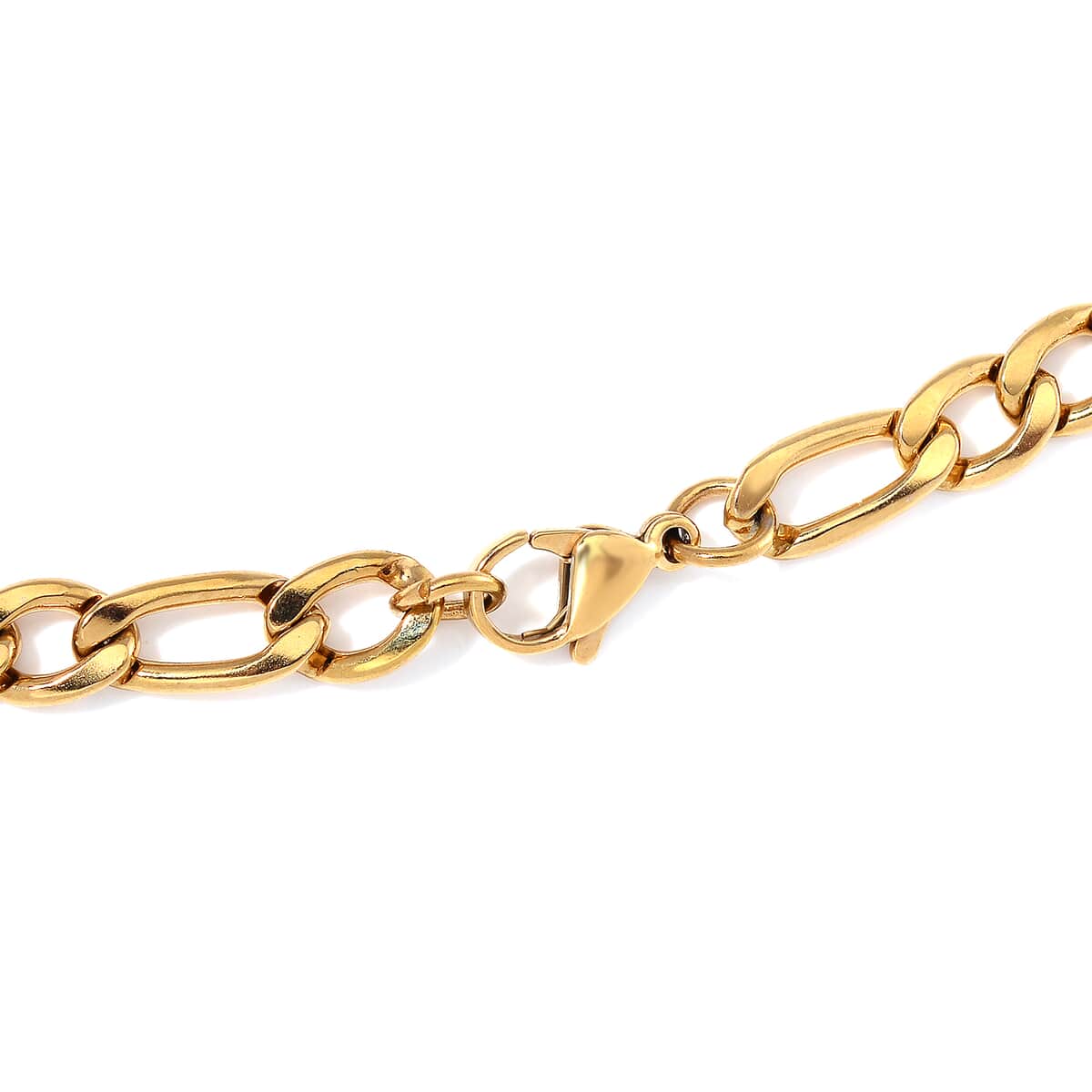 6mm Figaro Chain Necklace in ION Plated YG Stainless Steel 24 Inches image number 3