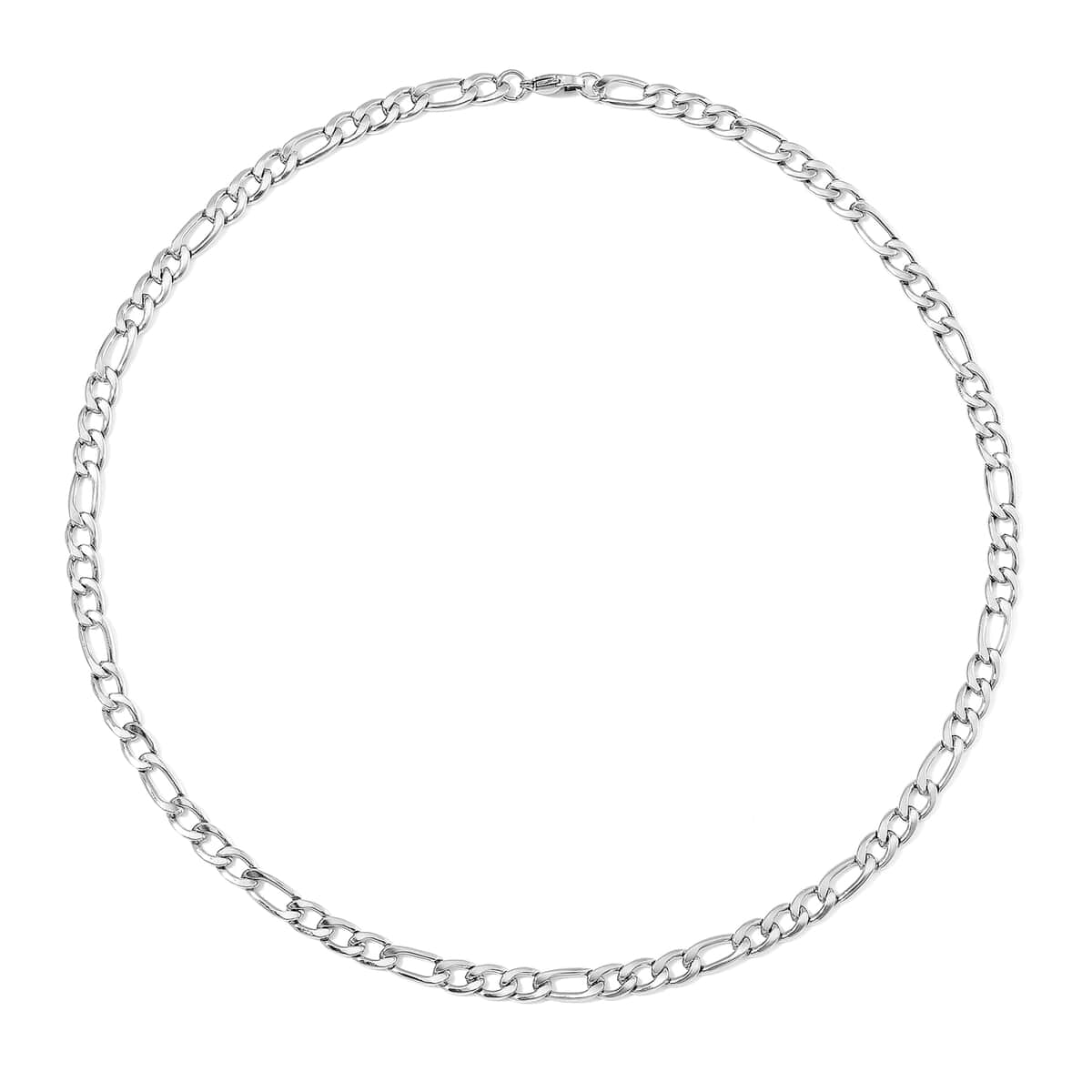 6mm Figaro Chain Necklace in Stainless Steel 20 Inches image number 2