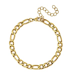 Figaro Chain Bracelet in ION Plated YG Stainless Steel (7.00-9.00In)