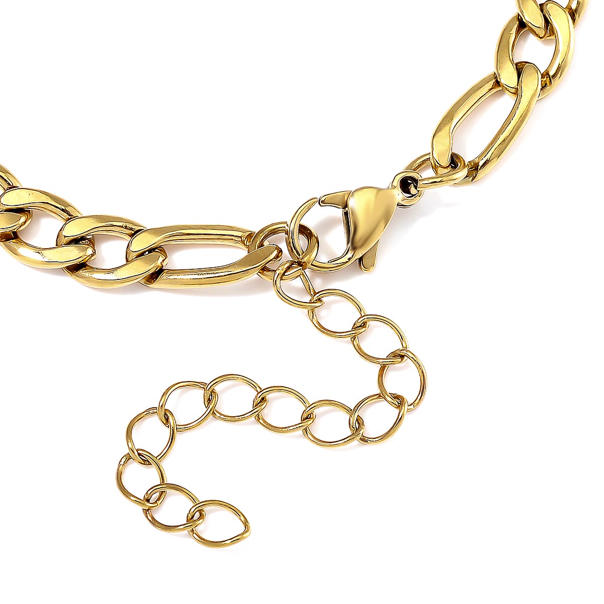 Figaro Chain Bracelet in ION Plated YG Stainless Steel (7.00-9.00In) image number 4