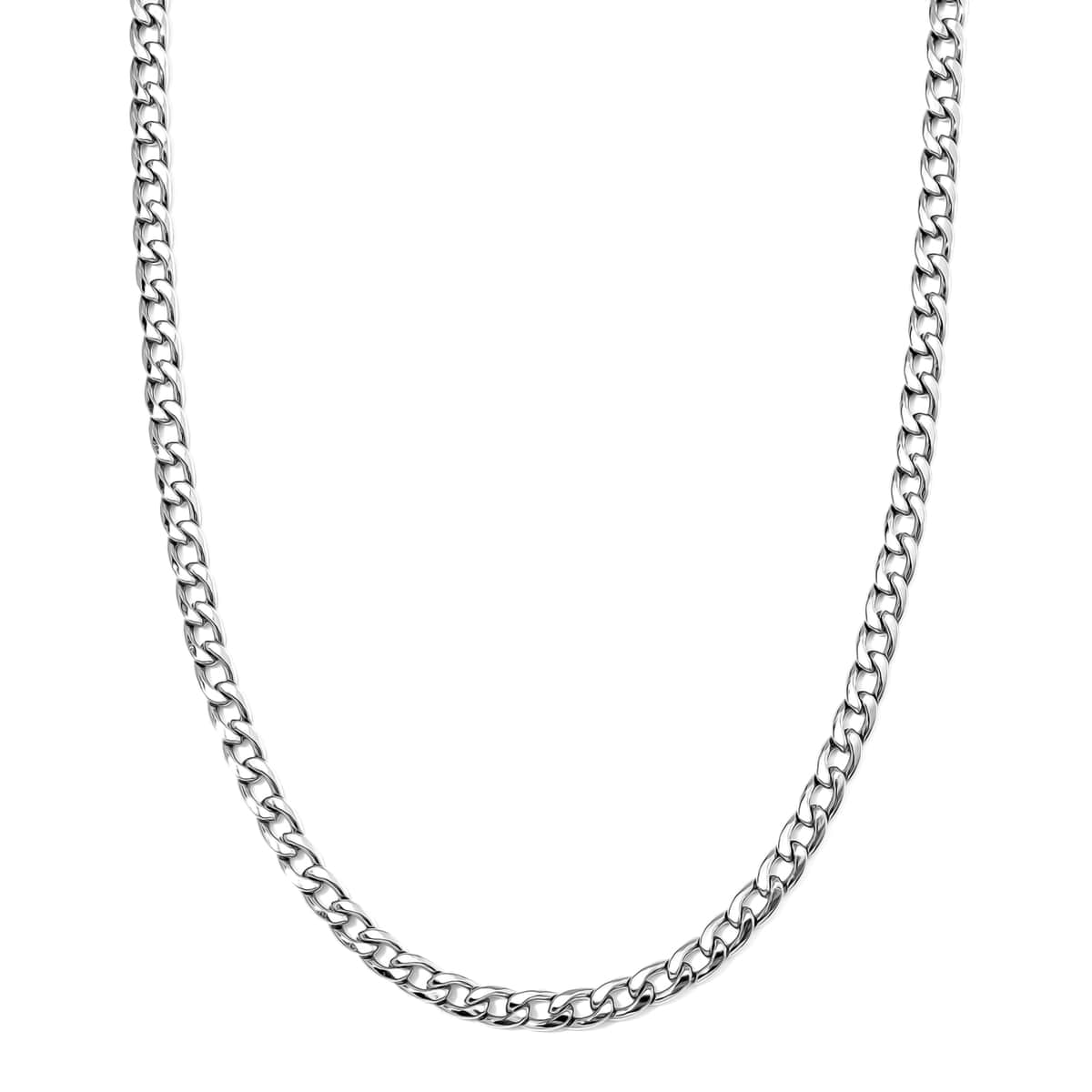 6mm Cuban Chain Necklace (20 Inches) in Stainless Steel image number 0