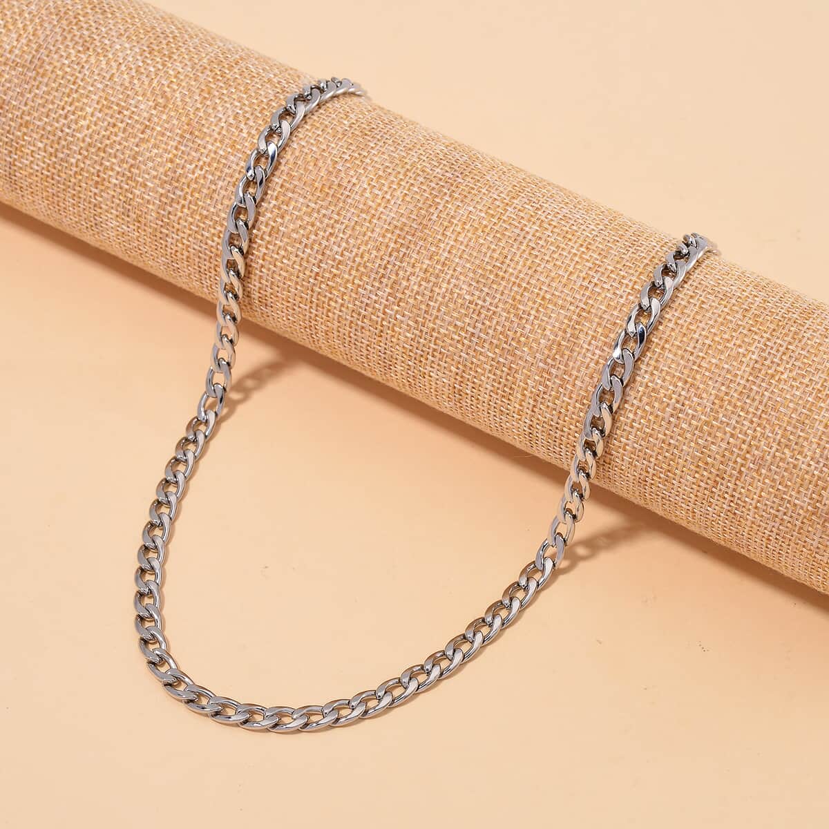 6mm Cuban Chain Necklace (20 Inches) in Stainless Steel image number 1