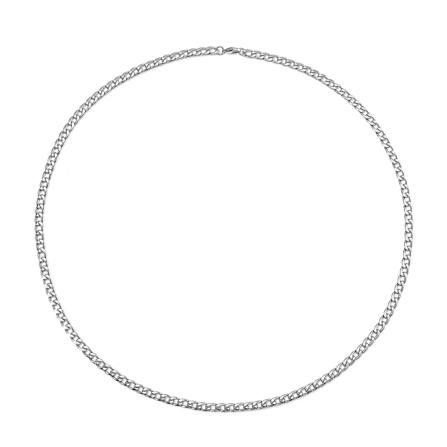 6mm Cuban Chain Necklace in Stainless Steel 28 Inches