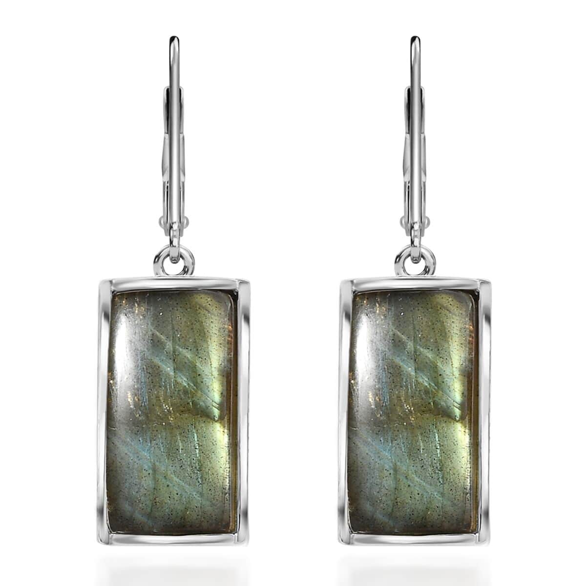 Doorbuster Karis Malagasy Labradorite 14.30 ctw Lever Back Earrings in Platinum Bond image number 0