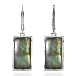 Doorbuster Karis Malagasy Labradorite 14.30 ctw Lever Back Earrings in Platinum Bond