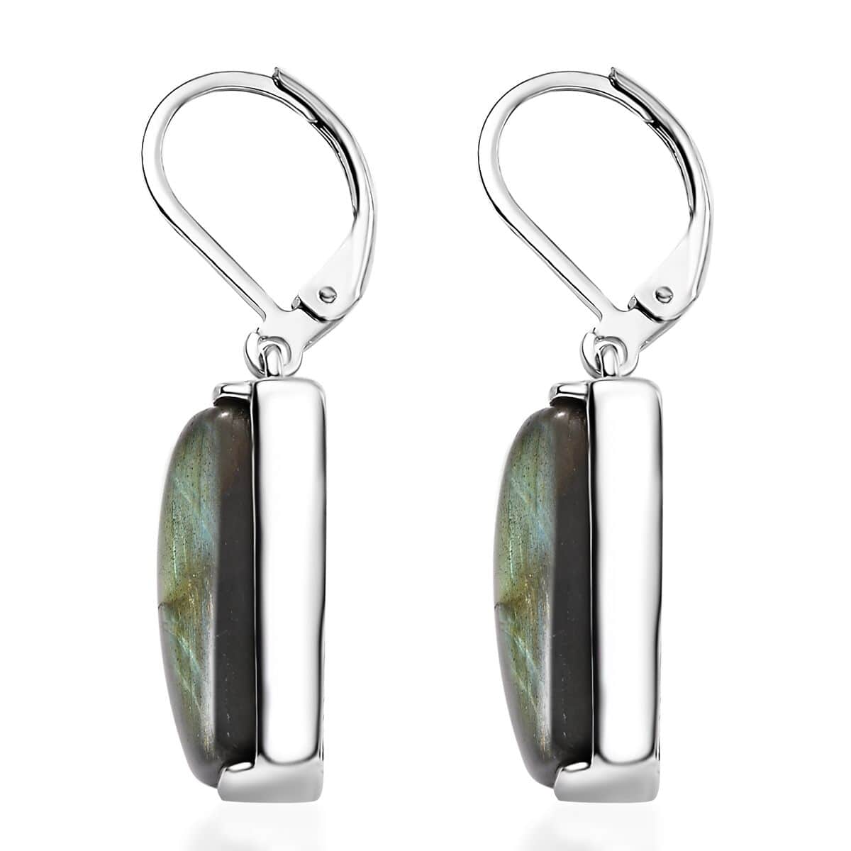 Doorbuster Karis Malagasy Labradorite 14.30 ctw Lever Back Earrings in Platinum Bond image number 3