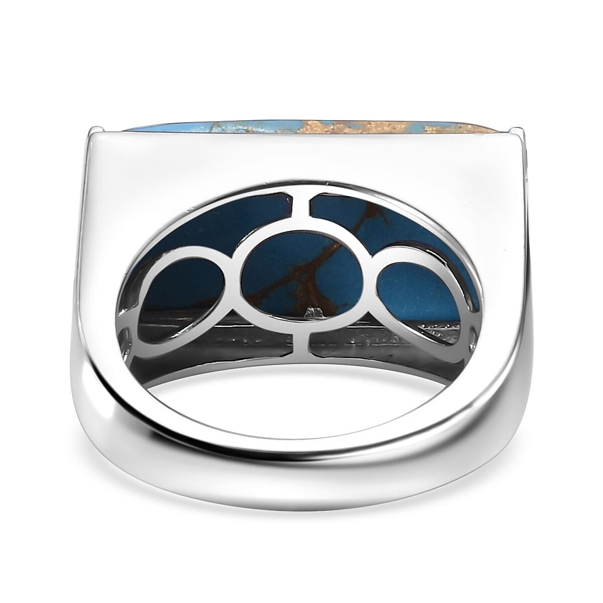 Karis Mojave Blue Turquoise 9.80 ctw Solitaire Ring in Platinum Bond (Size 5.0) image number 4