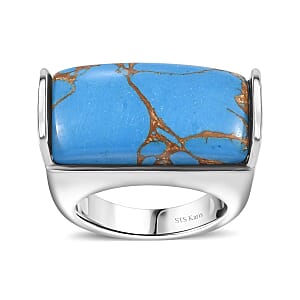 Karis Mojave Blue Turquoise 9.80 ctw Solitaire Ring in Platinum Bond (Size 9.0)
