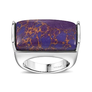 Karis Mojave Purple Turquoise 9.40 ctw Solitaire Ring in Platinum Bond (Size 7.0)