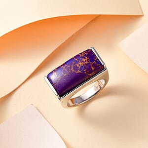 Karis Mojave Purple Turquoise 9.40 ctw Solitaire Ring in Platinum Bond (Size 7.0)