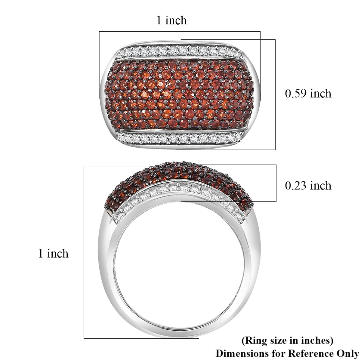 Karis Mozambique Garnet and White Zircon 1.50 ctw Cluster Ring in Platinum Bond image number 5