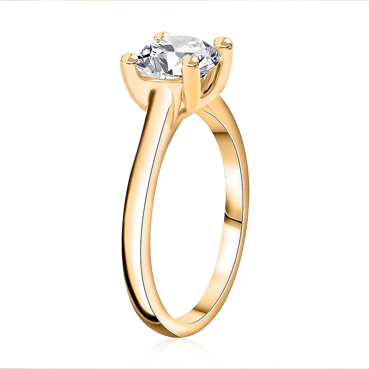 Diamond G-H I3 1.50 ctw Solitaire Ring in 14K Yellow Gold (Size 6.5) image number 7