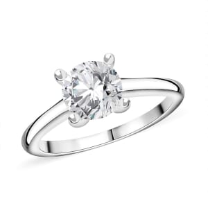 Diamond G-H I3 1.50 ctw Solitaire Ring in 14K White Gold (Size 6.5)