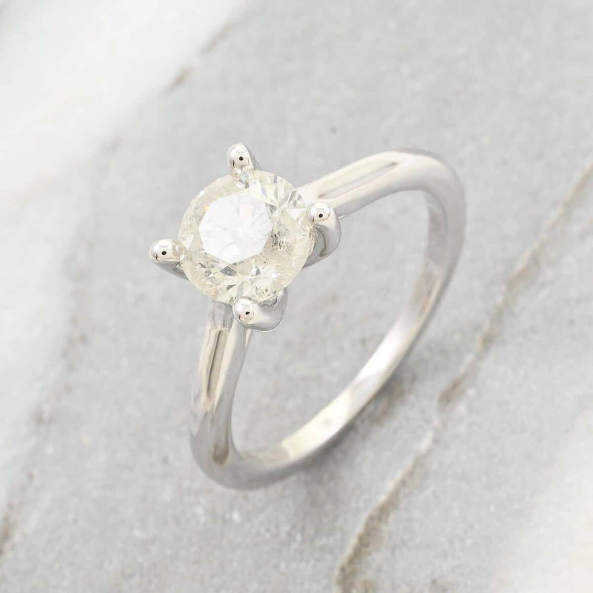 Diamond G-H I3 1.50 ctw Solitaire Ring in 14K White Gold (Size 6.5) image number 1