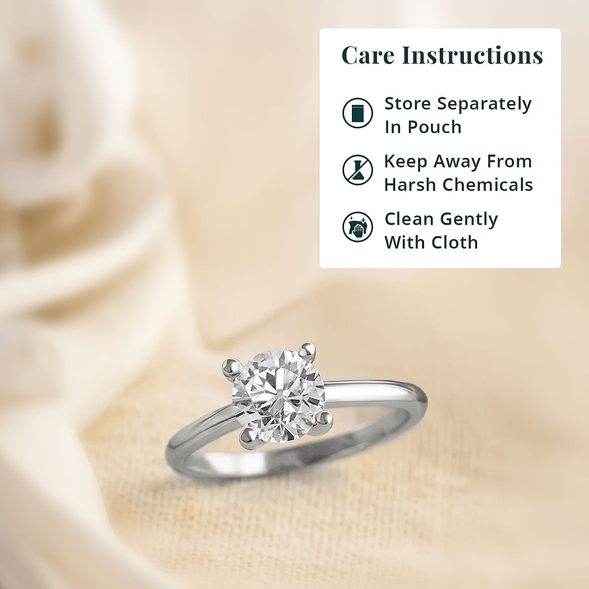Diamond G-H I3 1.50 ctw Solitaire Ring in 14K White Gold (Size 6.5) image number 5