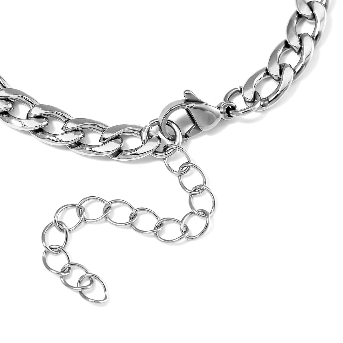 6mm Cuban Chain Bracelet in Stainless Steel (7.00-9.00In) image number 4