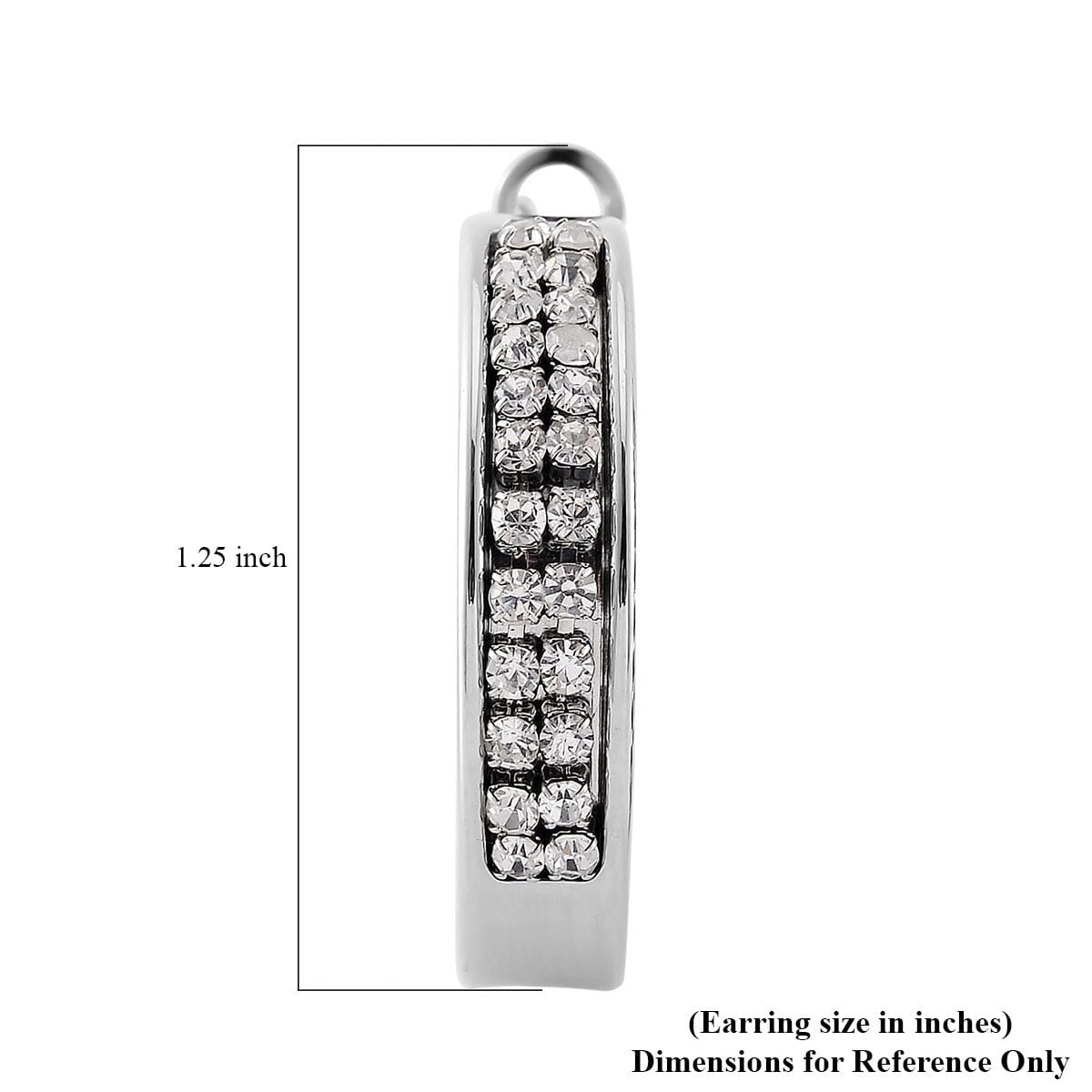 White Austrian Crystal Earrings in Stainless Steel image number 5