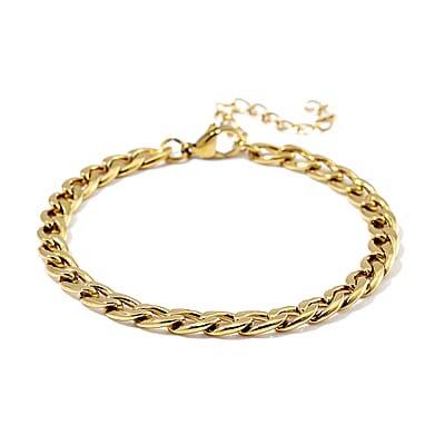 6mm Cuban Chain Bracelet in ION Plated YG Stainless Steel (7.00-9.00In)