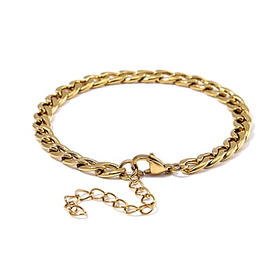 6mm Cuban Chain Bracelet in ION Plated YG Stainless Steel (7.00-9.00In)