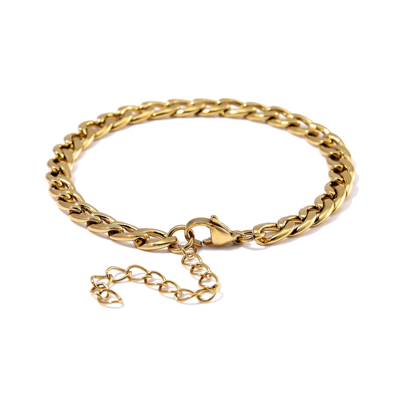 6mm Cuban Chain Bracelet in ION Plated YG Stainless Steel (7.00-9.00In)