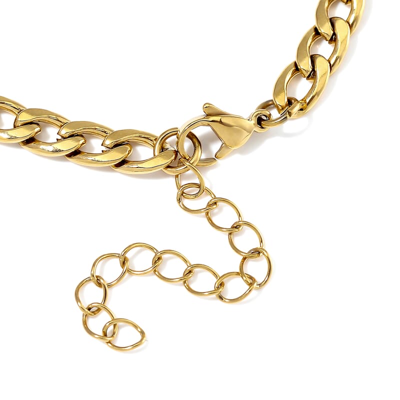 6mm Cuban Chain Bracelet in ION Plated YG Stainless Steel (7.00-9.00In)