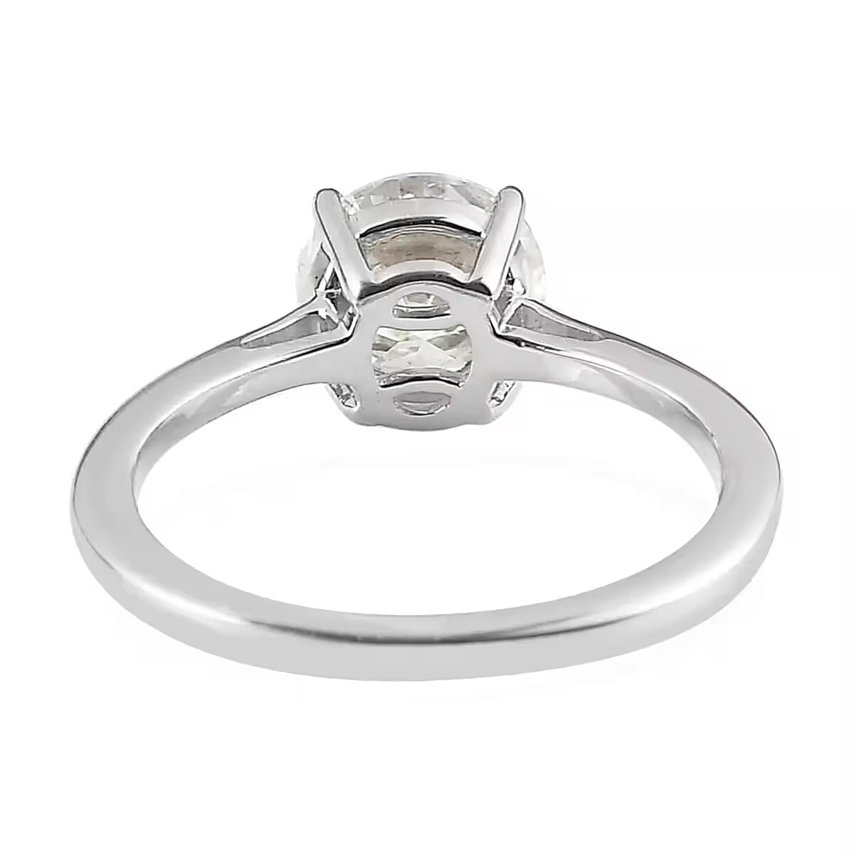 Moissanite 0.90 ctw Solitaire Ring in Rhodium Over Sterling Silver (Size 6.0) image number 5