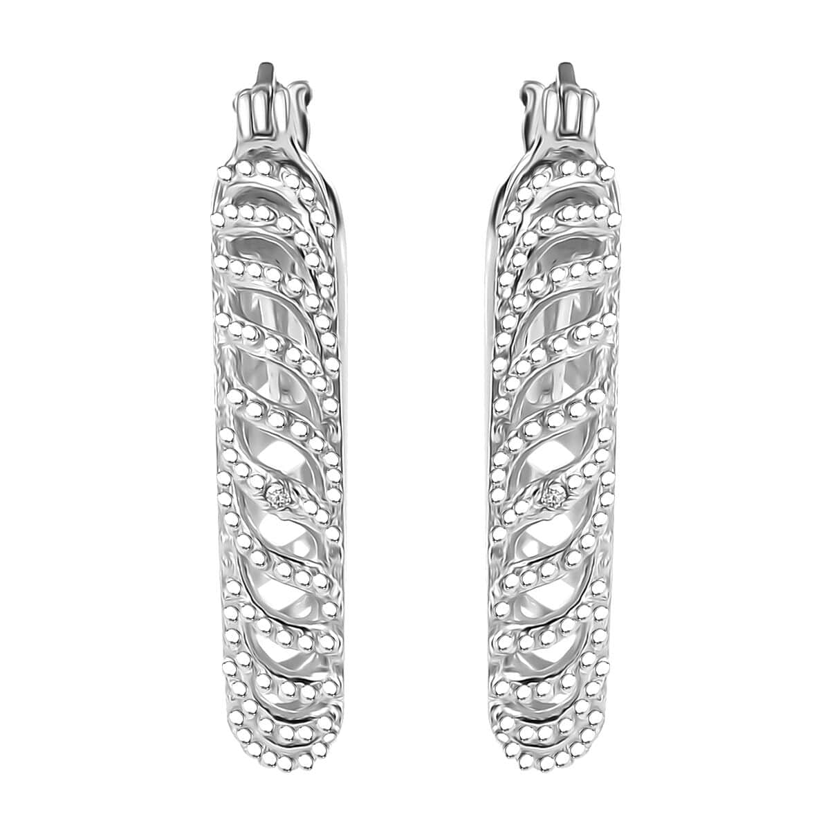 Karis Diamond Accent Earrings in Platinum Bond image number 0